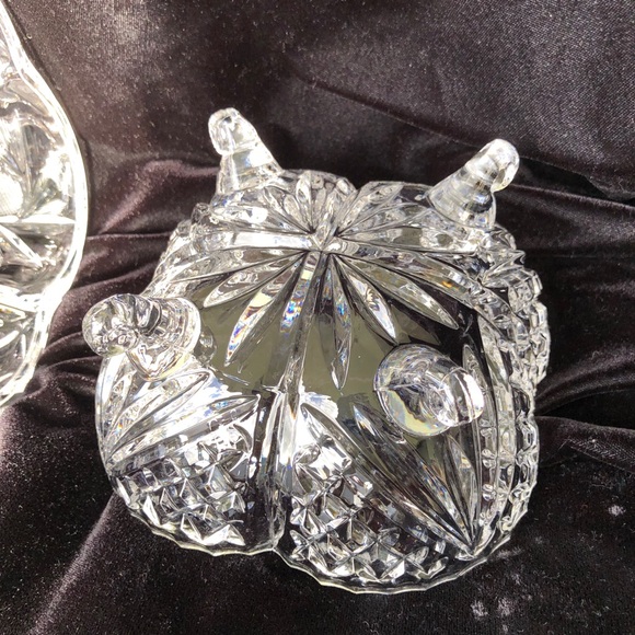 Vintage Lead Crystal Footed Candy Dish With Lid - Picture 7 of 14
